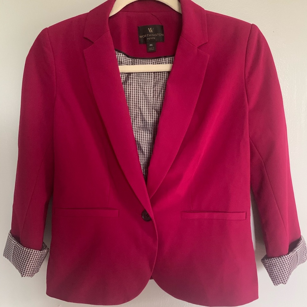 Worthington Petite Blazer, Berry color